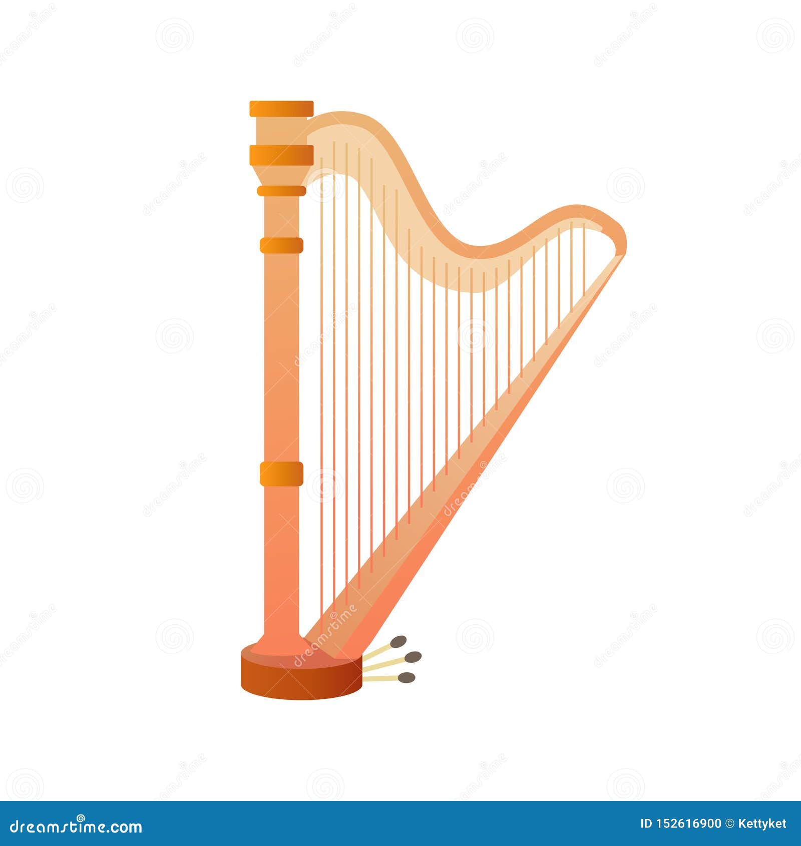 Stringed Musical Instruments, Harp. Design Layout for Banners