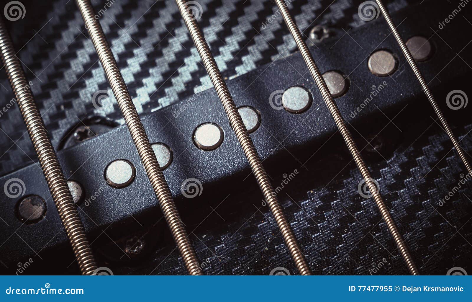 Strings of a Jazz Bass Guitar Stock Image Image of retro, machines