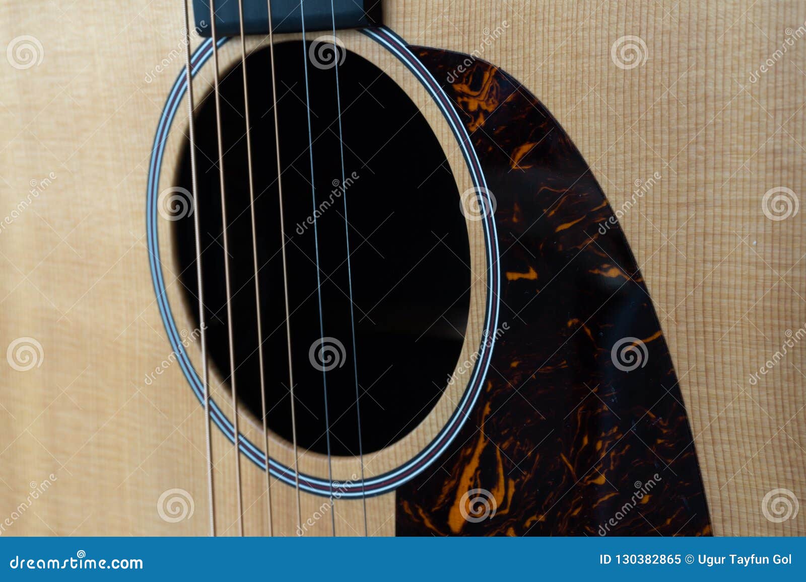 Strings and Sound Hole of Acoustic Guitar Stock Image Image of band, body 130382865