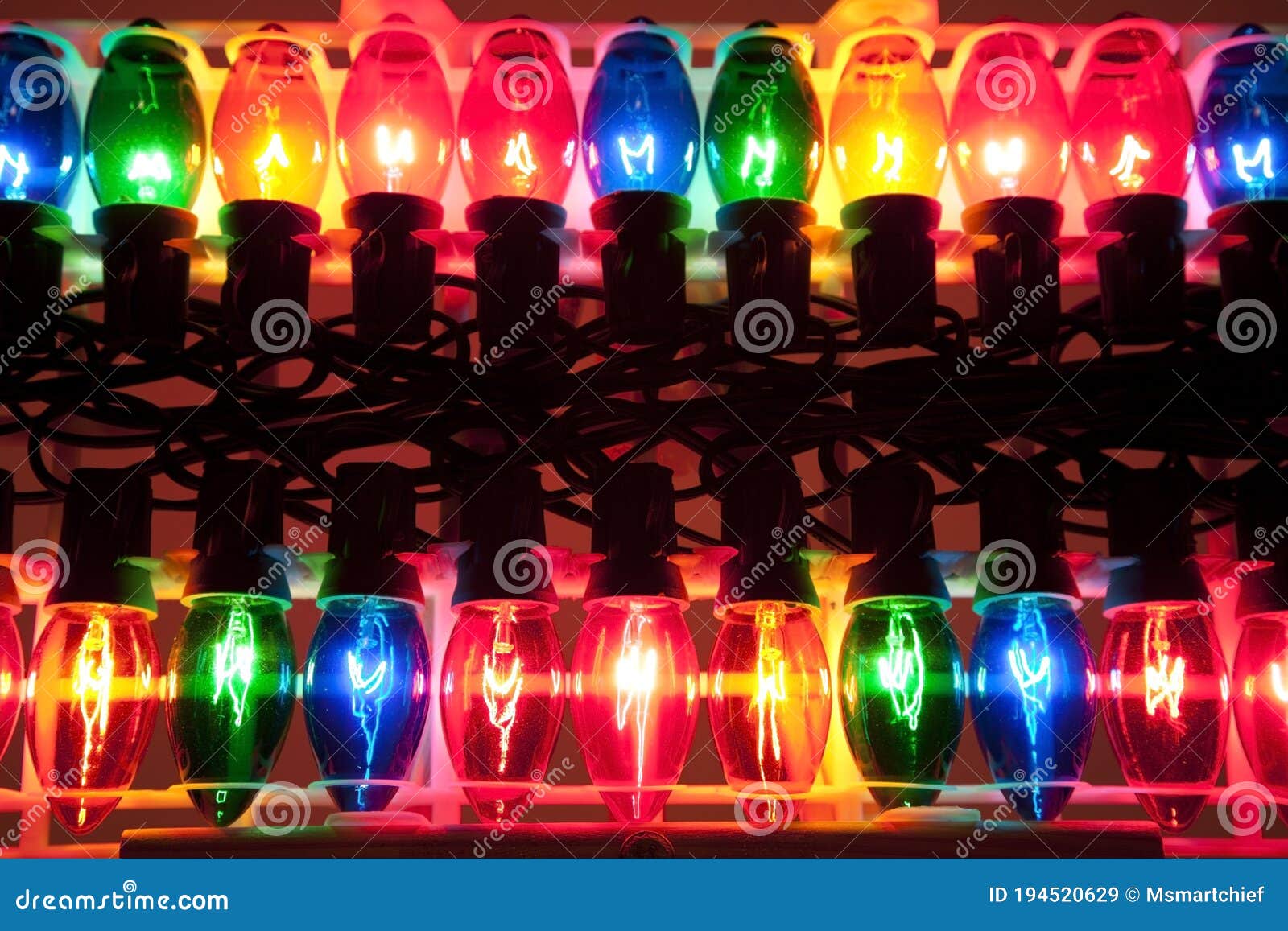 Strings of Christmas Holiday Lights. Stock Image Image of light