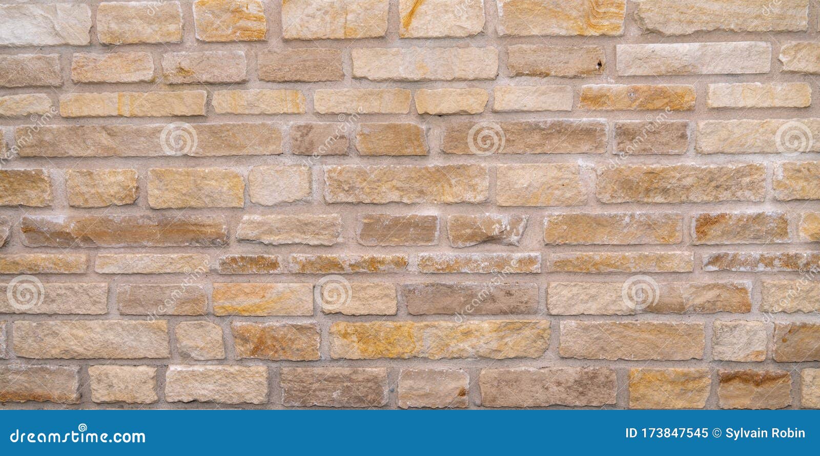 Stripe Stacked Stone Wall Background Horizontal Clear Brown Sand