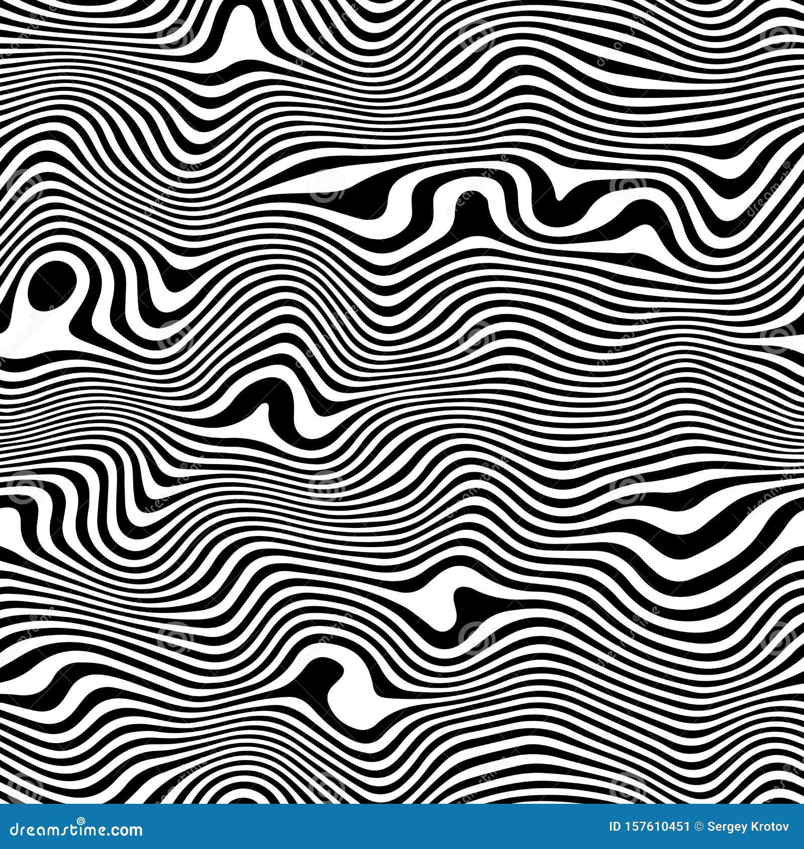 Striped Abstract Wavy Background. Black and White Zebra Print ...