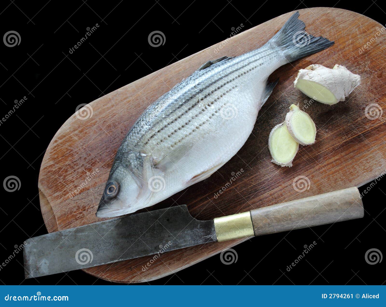 Striped bass and ginger stock image. Image of chinese 2794261