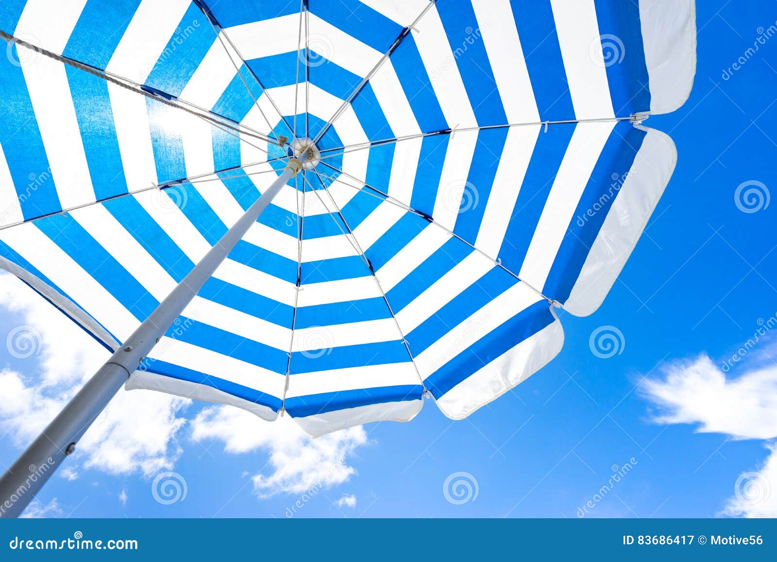 striped beach umbrella