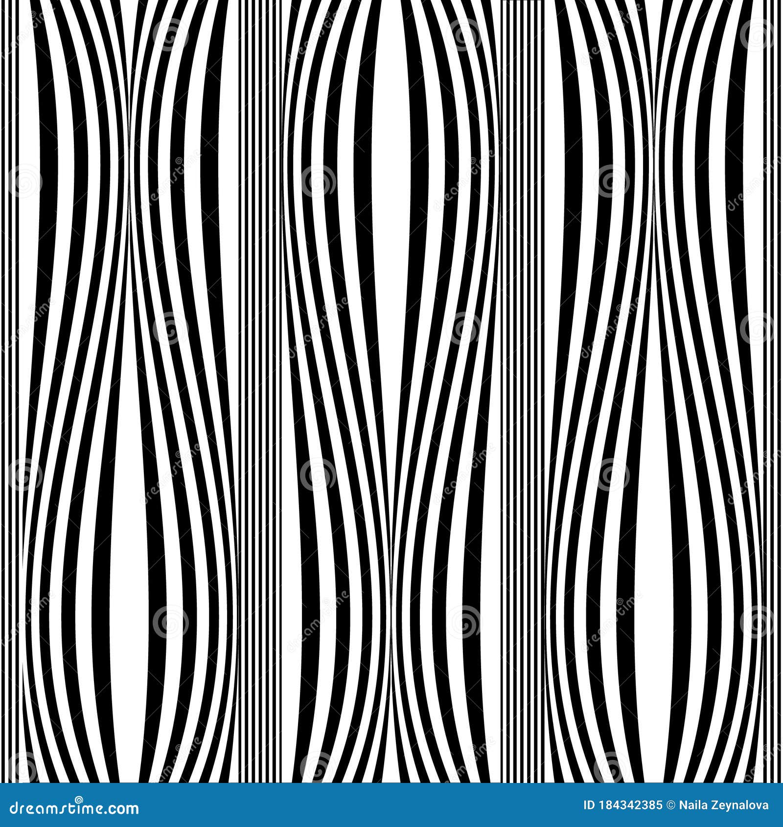 Striped Black and White Vector Seamless Pattern. Vertical Stripes Background Stock Vector