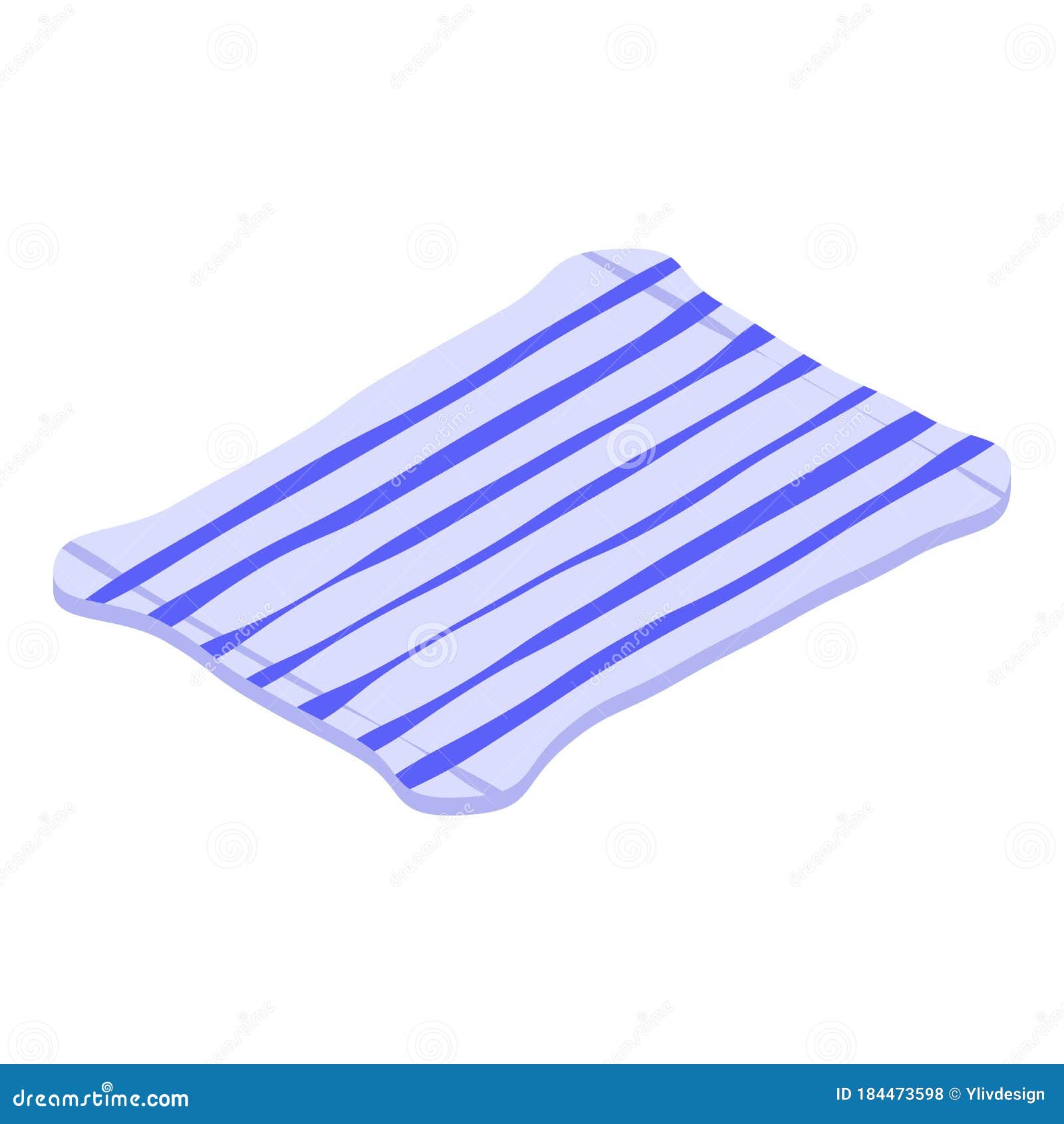 Striped Blanket Icon, Isometric Style Stock Vector Illustration of