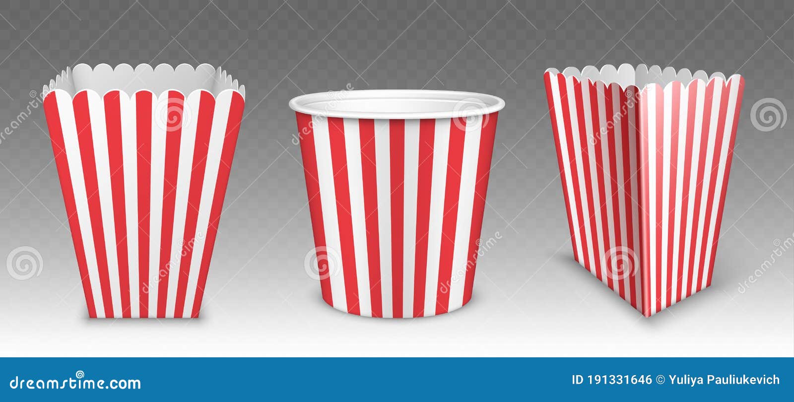 Download Striped Bucket For Popcorn, Hen Wings Or Legs Pack Stock Vector - Illustration of rendering ...