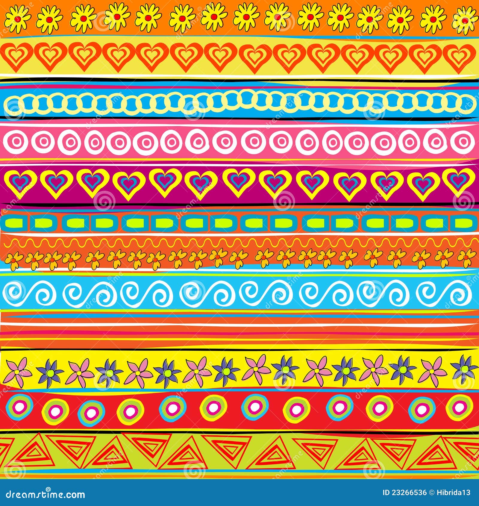 Striped and Floral Pattern Background Stock Vector Illustration of