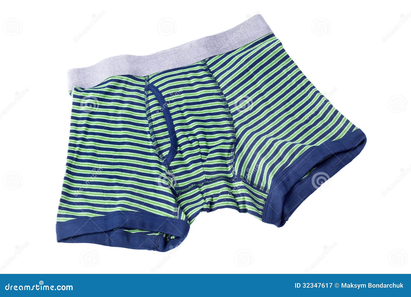 Striped Male Brief Boxers Isolated on White Stock Image - Image of ...