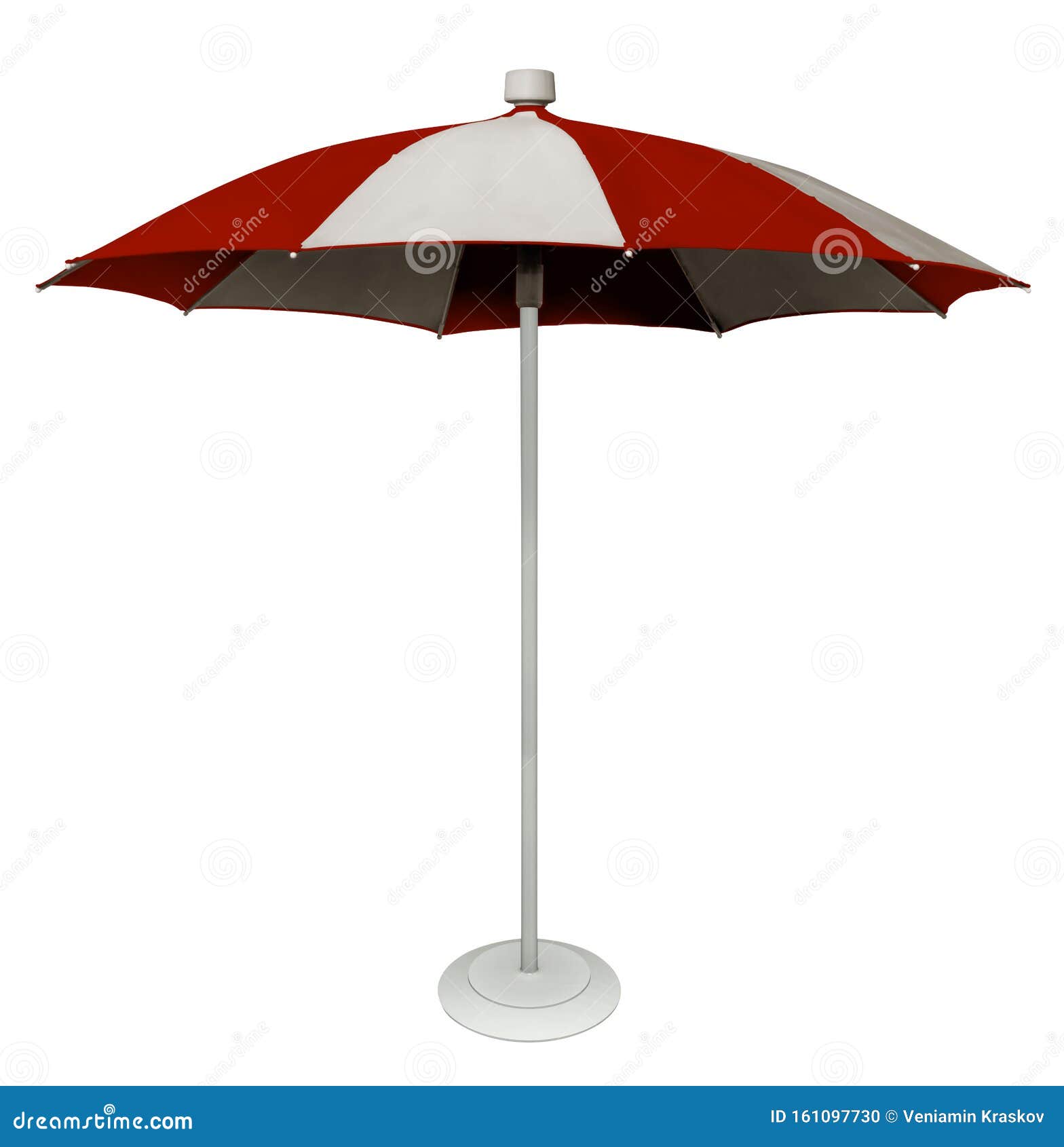 Striped redwhite umbrella stock photo. Image of clipping 161097730