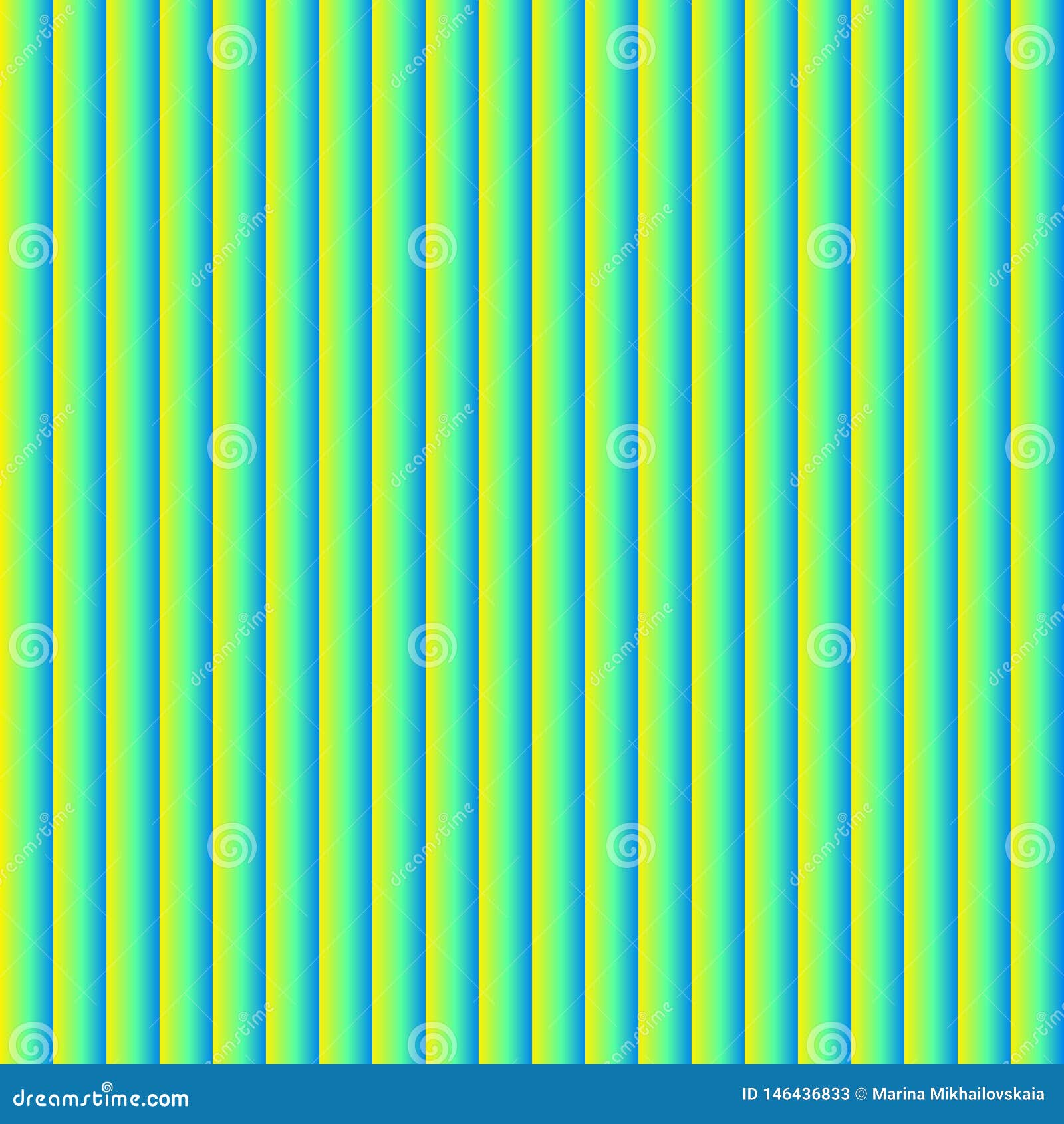 Striped, Seamless Pattern. Vertical Stripes of Blue, Green and Yellow ...