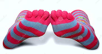 Striped socks with toes stock photo. Image of bright - 12110246