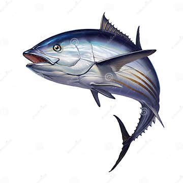 Striped Tuna Open Sea Fishing Stock Illustration - Illustration of ...