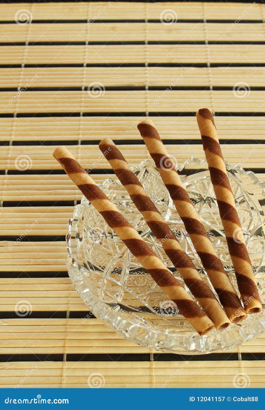Striped wafer rolls stock image. Image of cafe, candy - 12041157