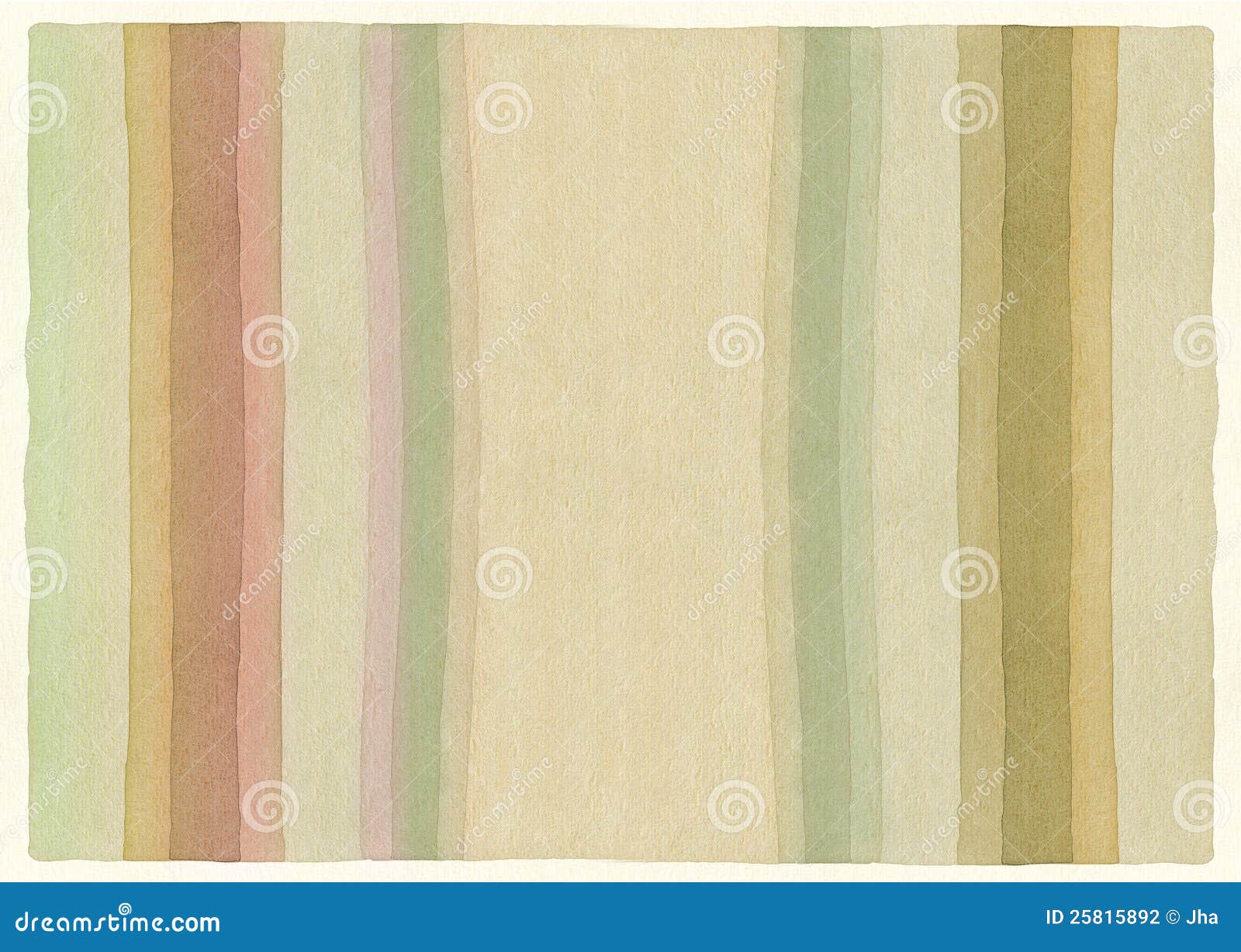 Striped Watercolor Background Blue, Yellow And Pink. Hand Painted