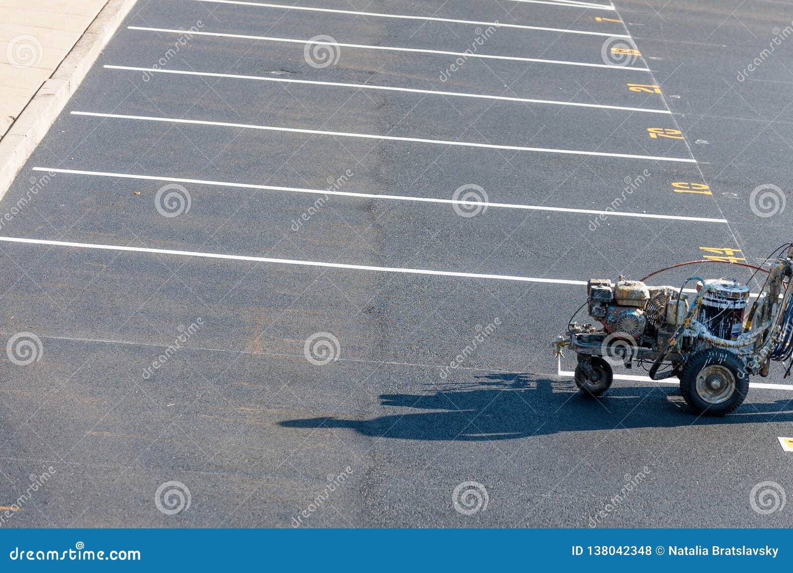 striping machine on the parking lot