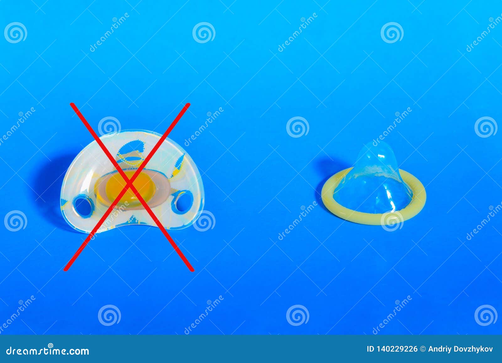 Stripped Nipple With A Condom The Concept Of Healthy Sex Birth Against Contraception For
