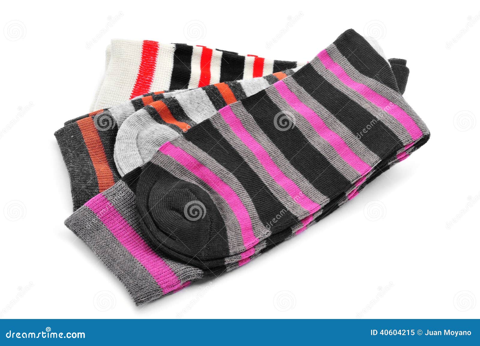 Stripped Socks with Different Colors Stock Image - Image of isolated ...