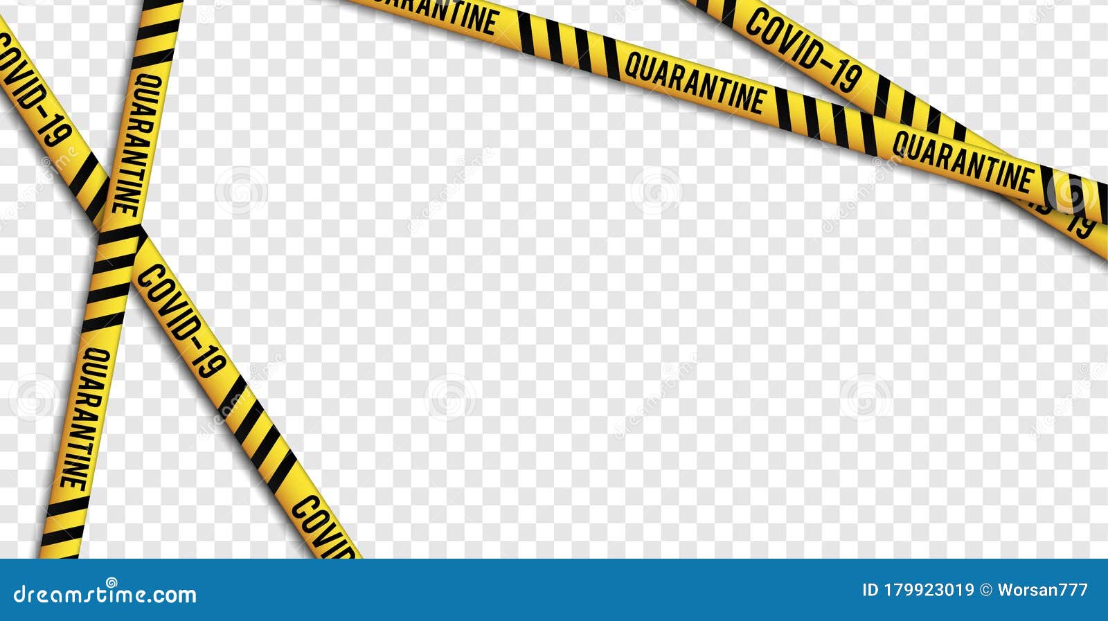 strips of quarantine, coronavirus tape border. set of warning coronavirus stripes.  on transparent background.