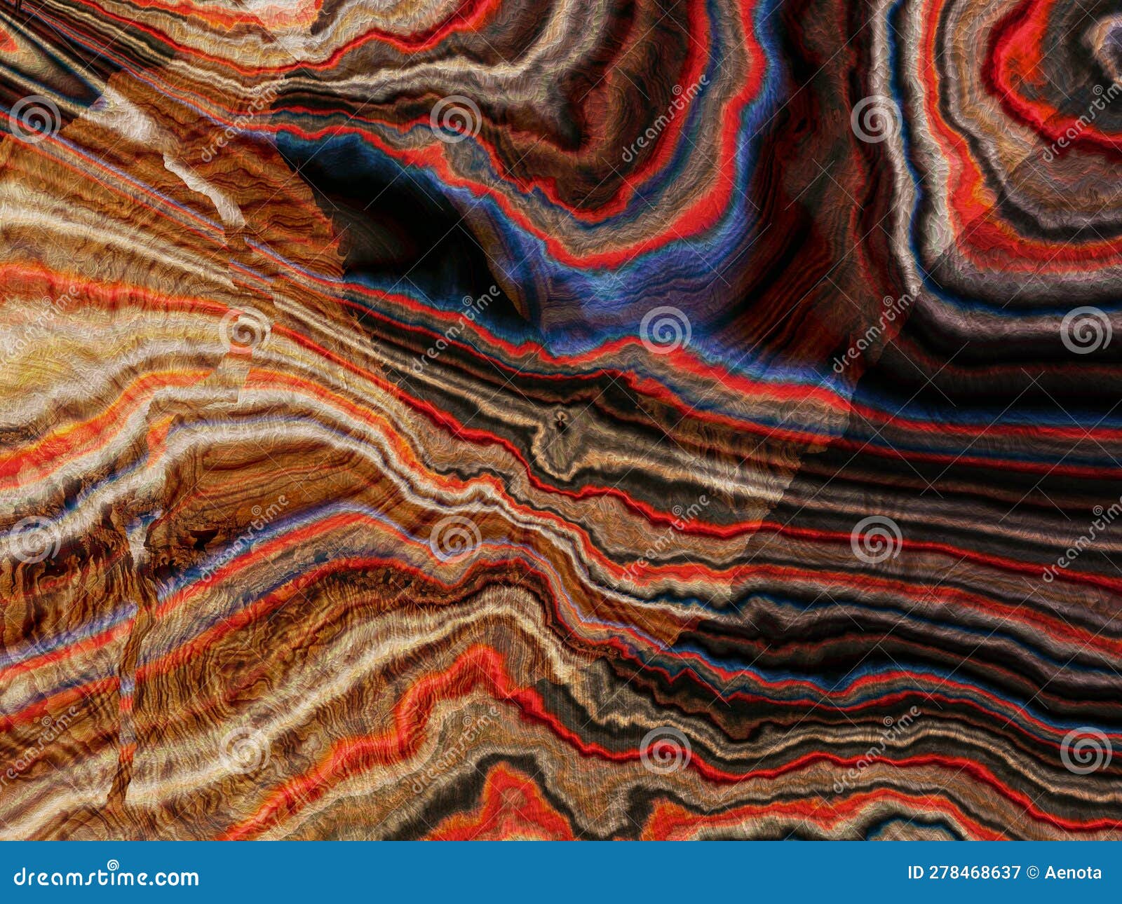 Stripy Gem Stone Polished Cross Section Surface Stock Illustration