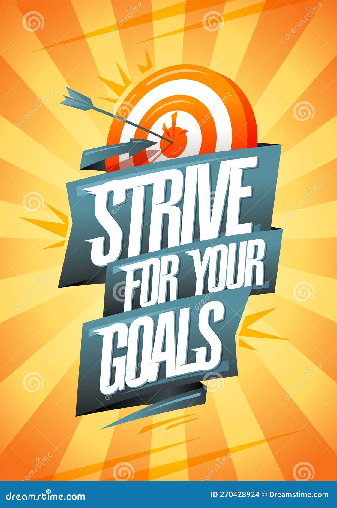 strive for your goals - motivational poster or flyer template
