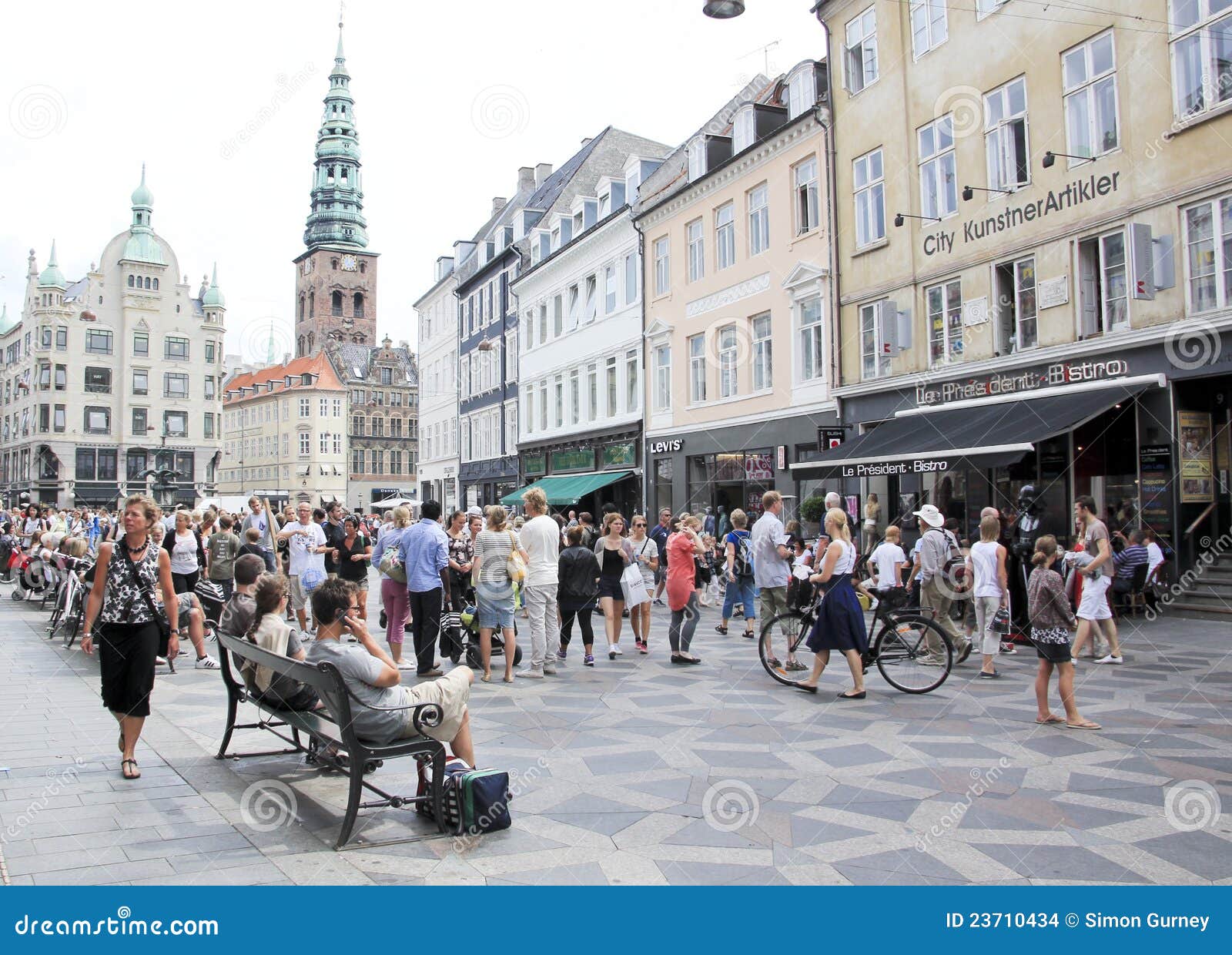 Stroget Shopping Street Copenhagen Denmark Editorial Stock Image ...
