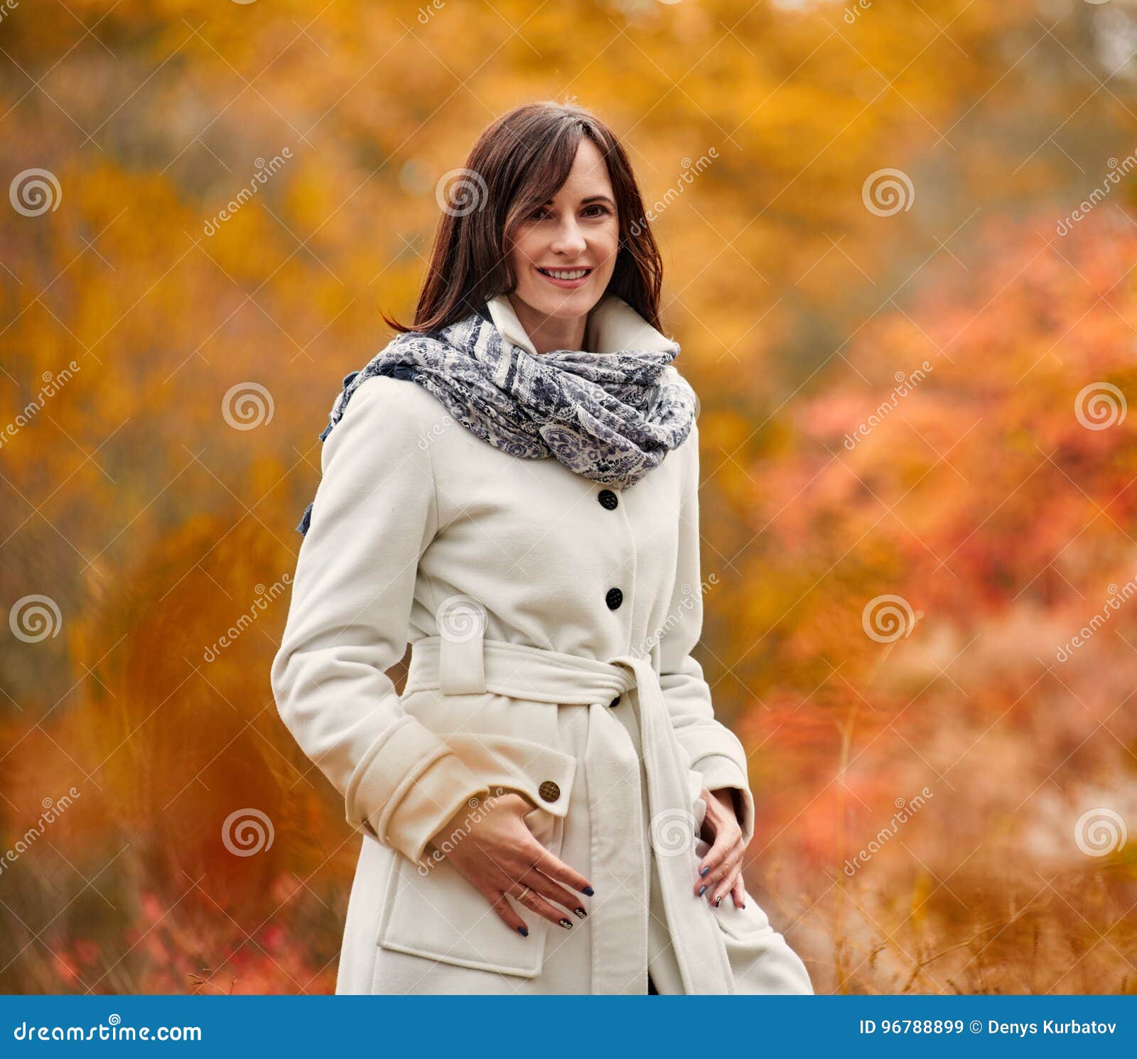 Stroll in Autumn Park Portrait Stock Image - Image of casual, nature ...