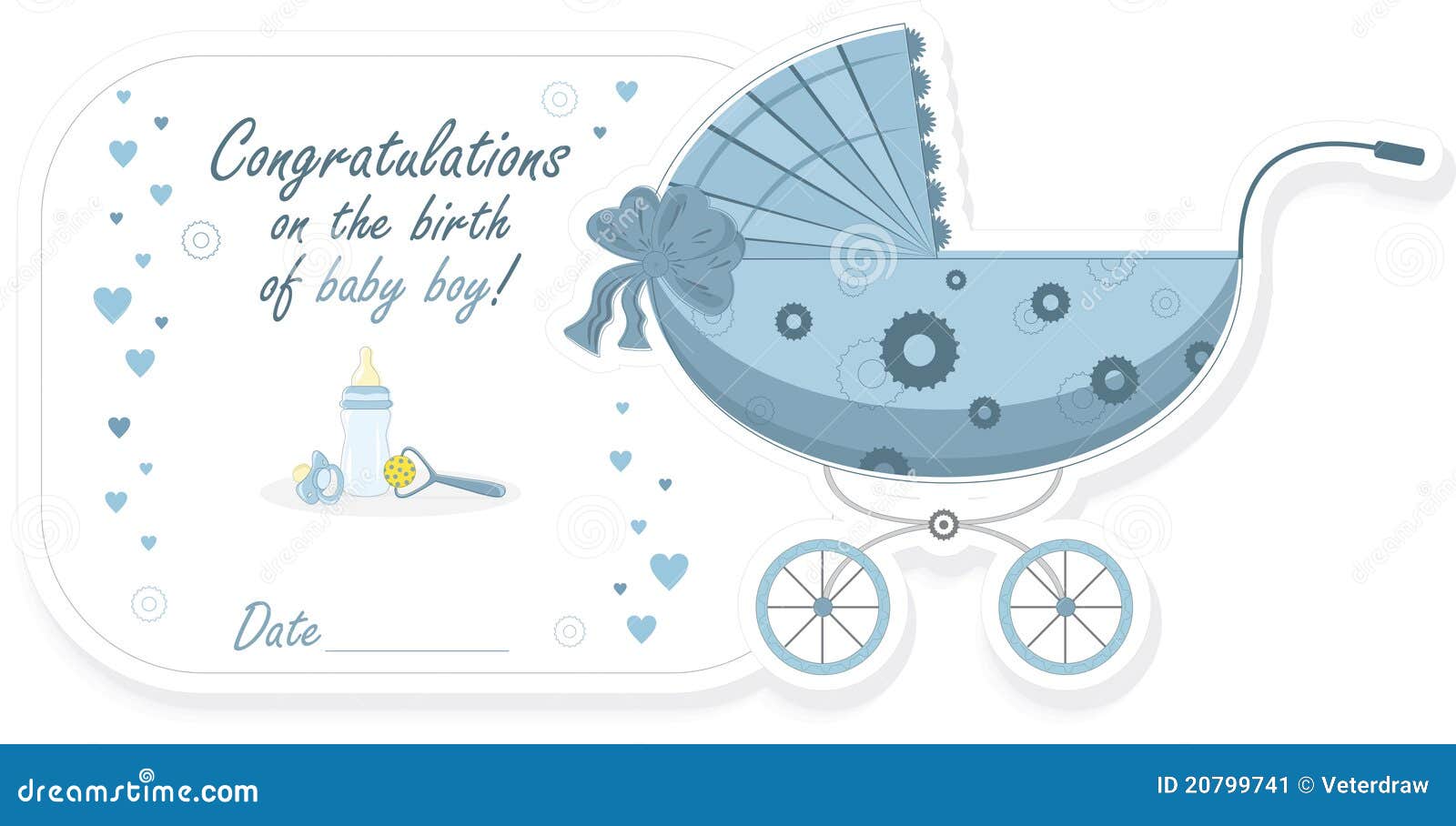 Stroller for Baby Boy, Vector Illustration Stock Vector ...