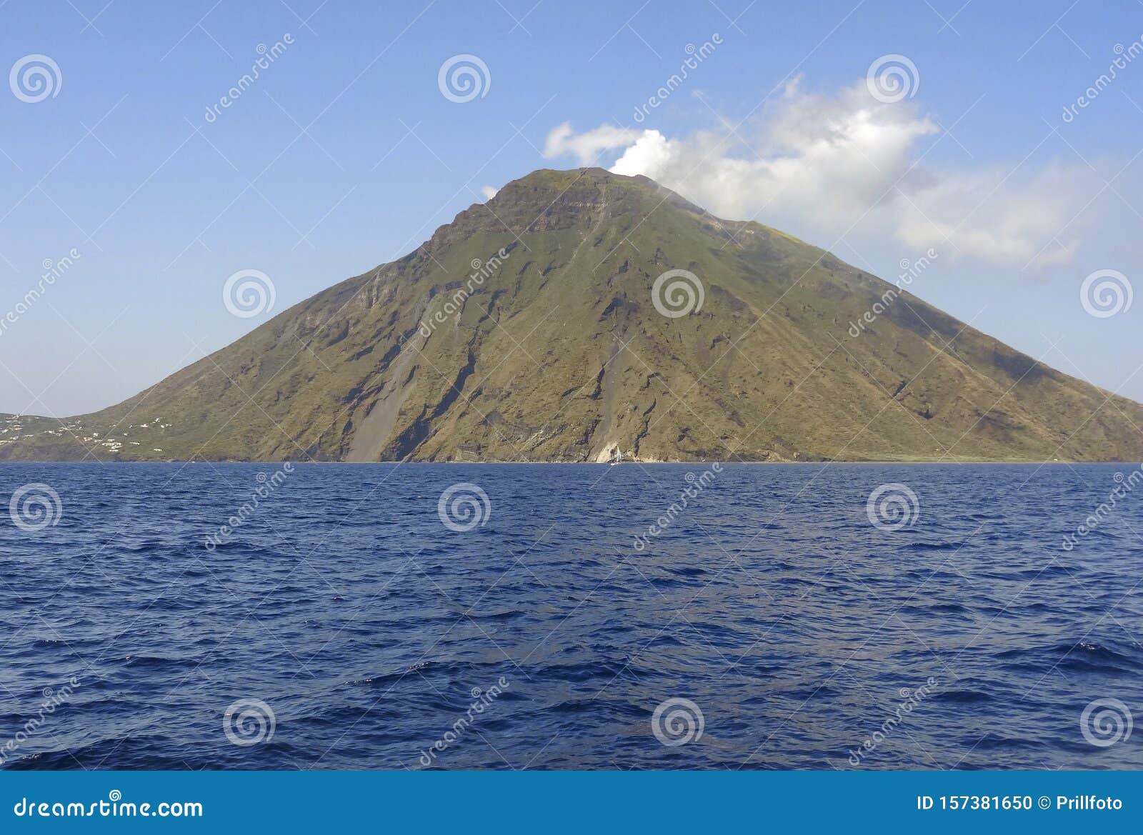 Stromboli volcano stock photo. Image of island, distant 157381650