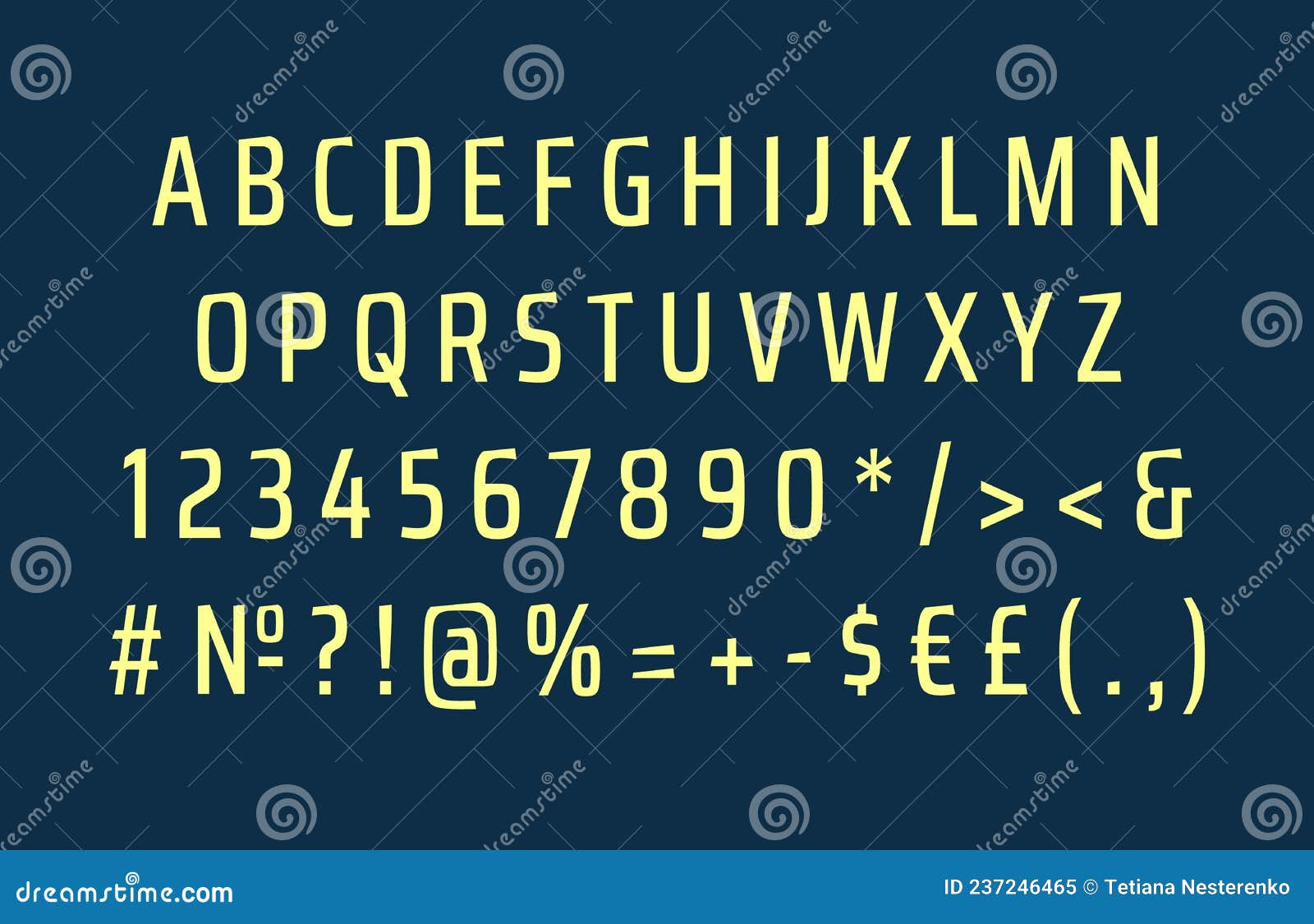 strong alphabet set for dark theme