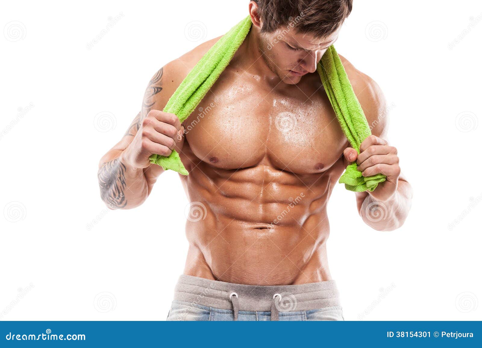 Strong Athletic Man Fitness Model Torso Showing Six Pack Abs Stock Image Image Of Lean