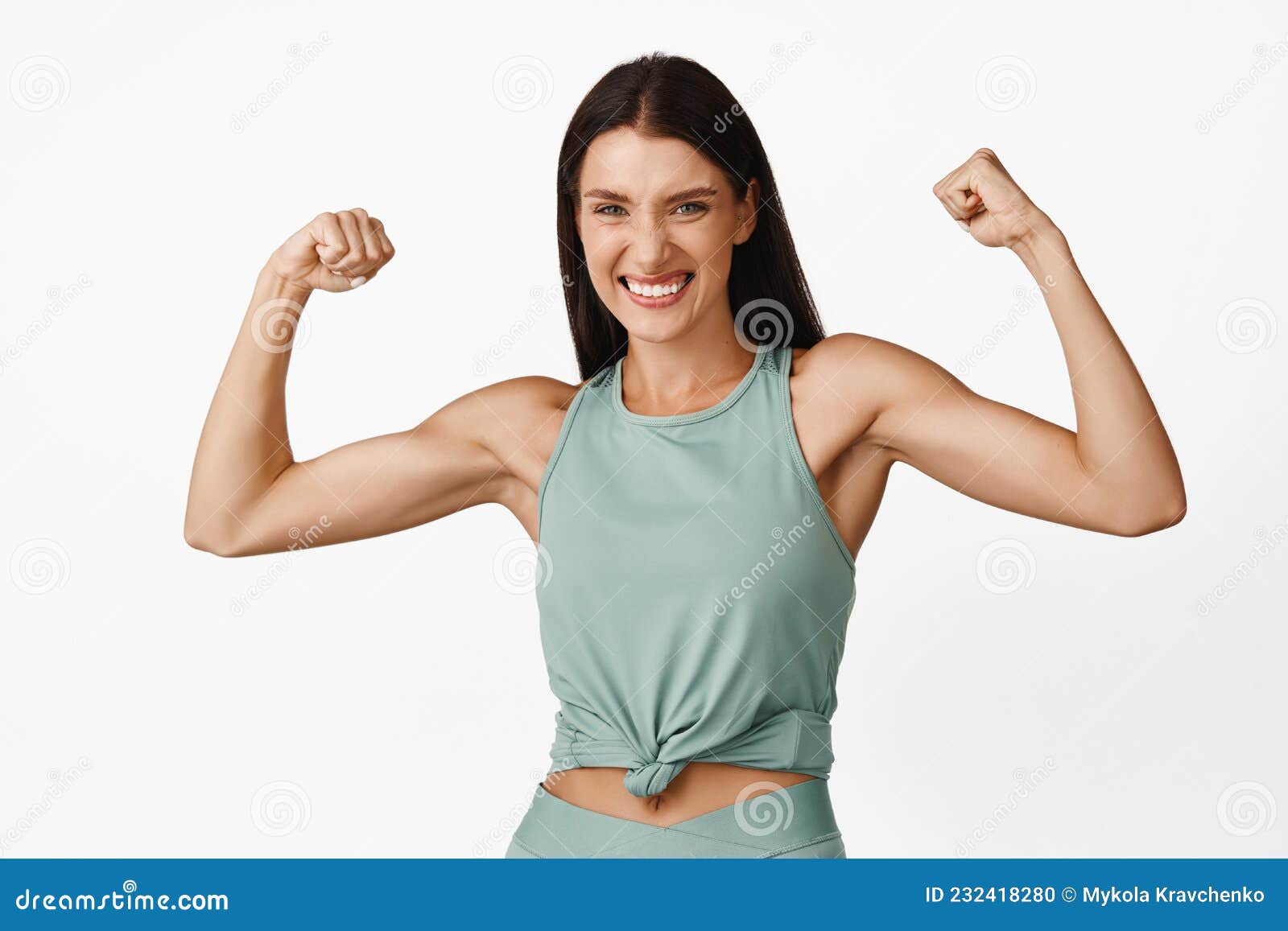 Woman stretching arms for good flexibility of her bicep stock photo  (137454) - YouWorkForThem