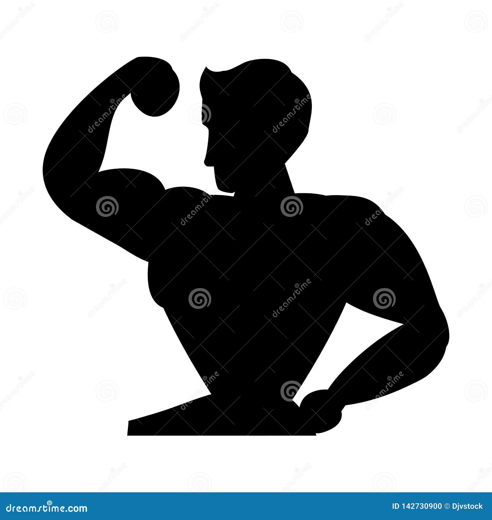 Strong Bodybuilder Silhouette Icon Stock Vector - Illustration of sport ...