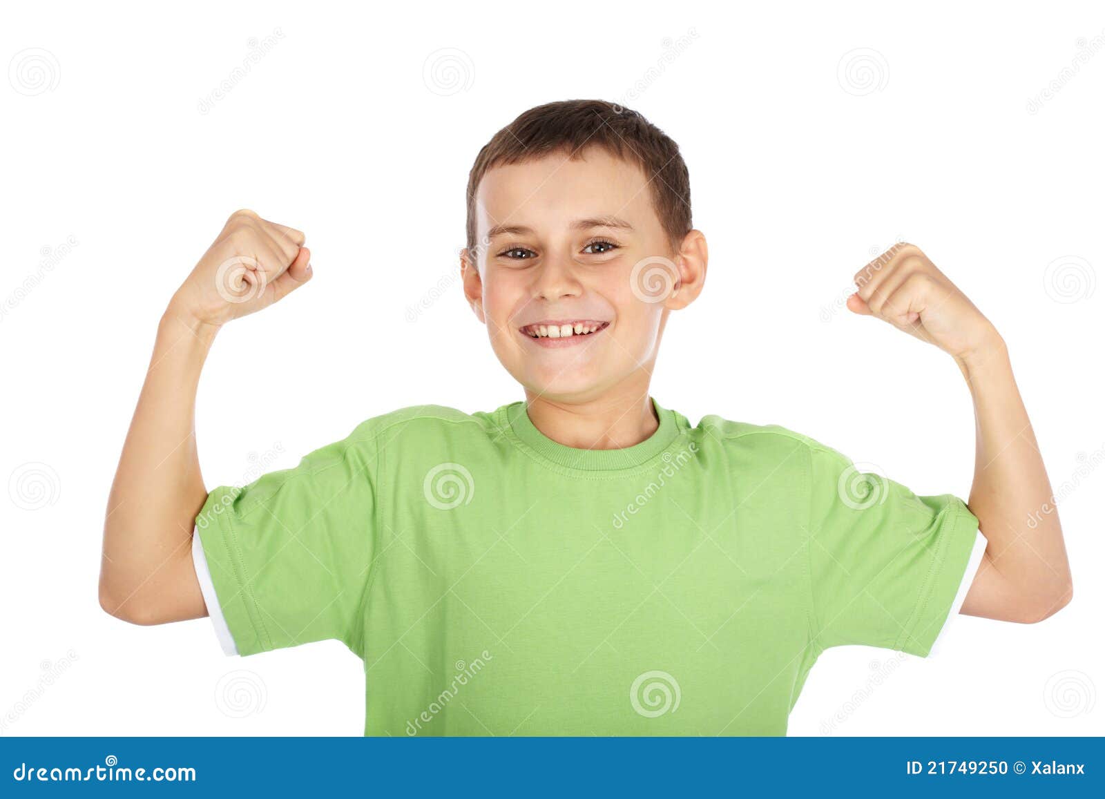 child pretending to be strong man Stock Photo - Alamy