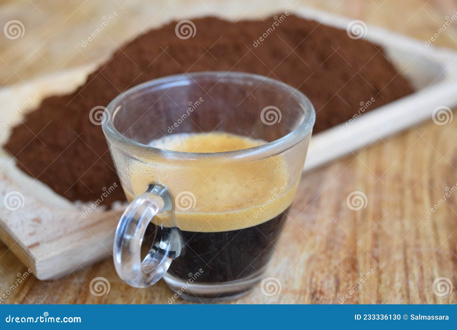 Strong Espresso and Ground Coffee Stock Photo Image of creamy