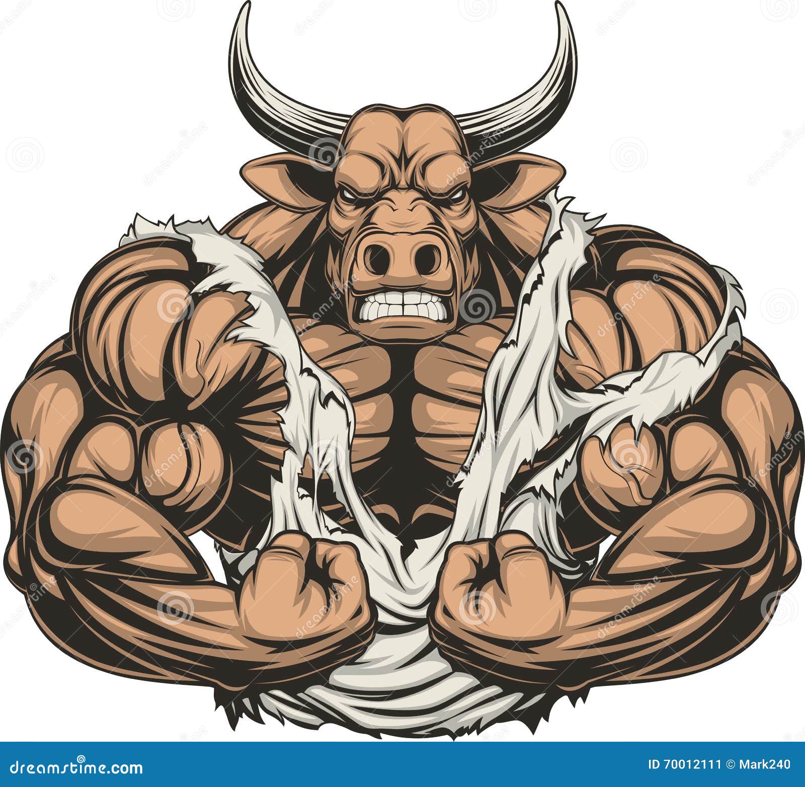 Strong Bull Cartoon Vector | CartoonDealer.com #51270949