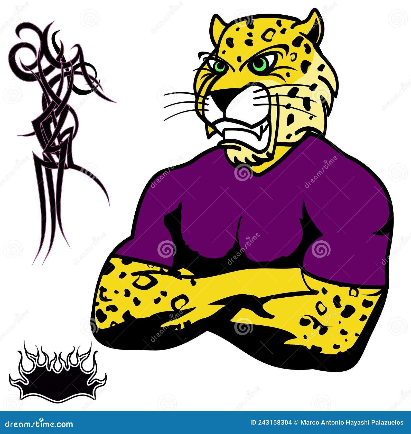 Fitness Muscle Leopard Character Cartoon Illustration Stock Vector -  Illustration of isolated, training: 243158304