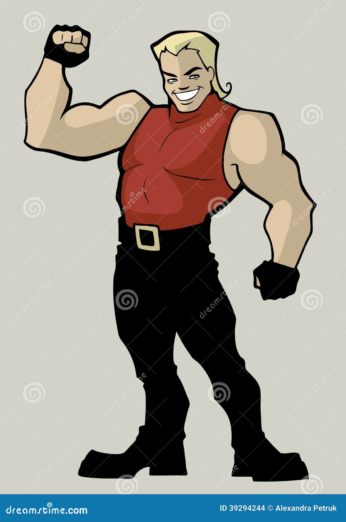 Strong guy stock vector. Illustration of muscular, cartoon - 39294244