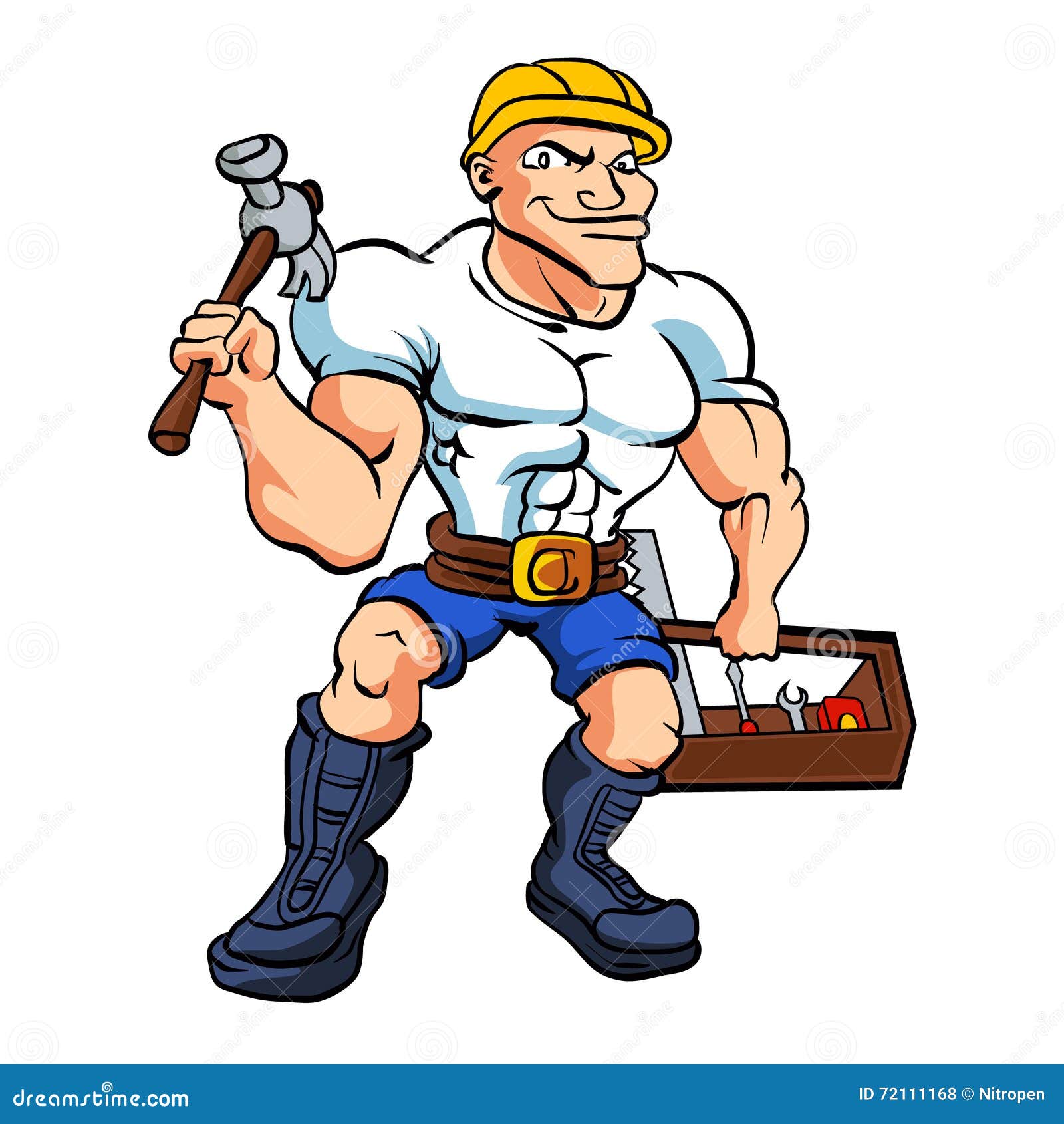 strong handyman a holding tool box