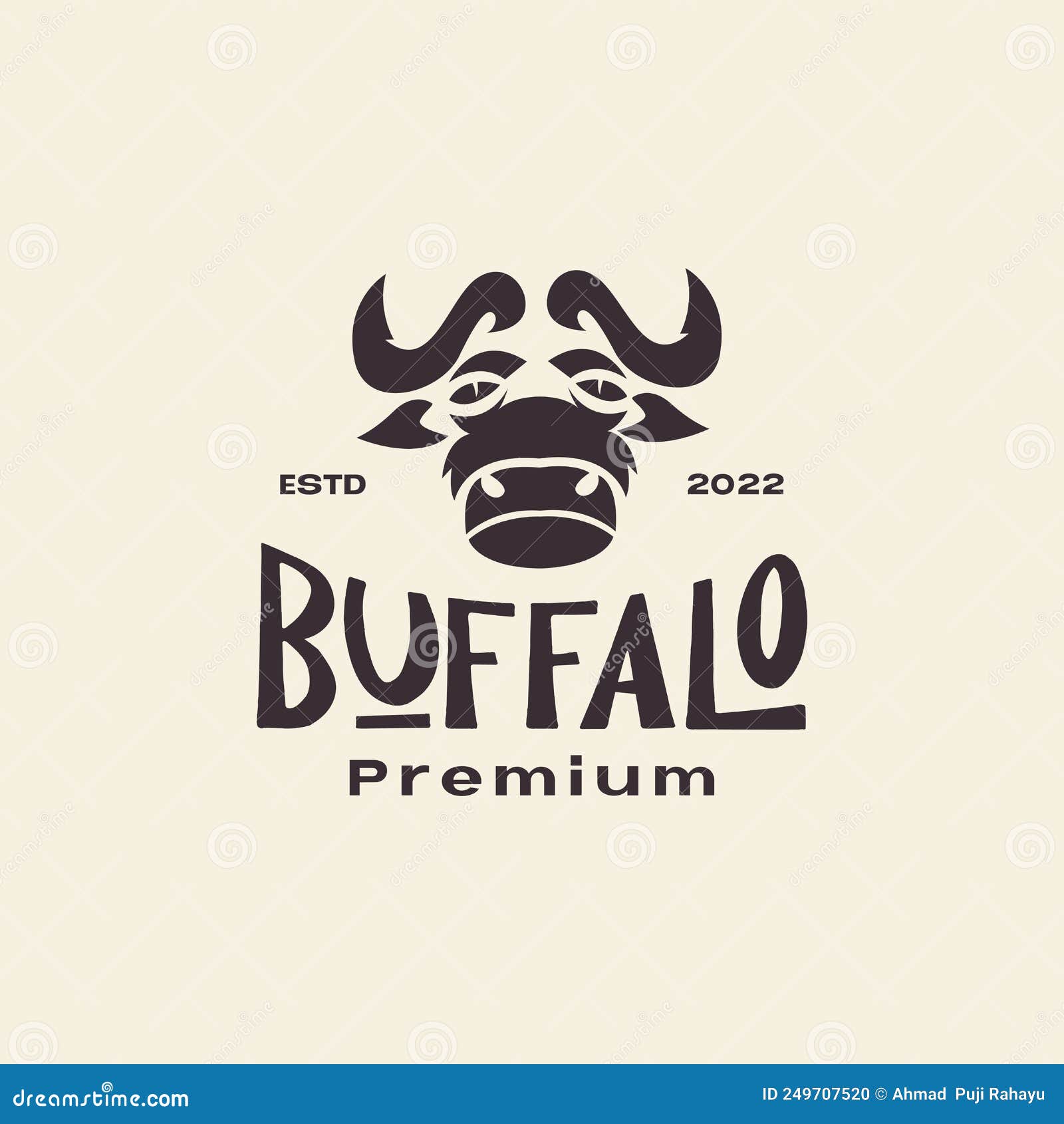 strong head buffalo livestock cattle retro logo   graphic  icon  creative idea
