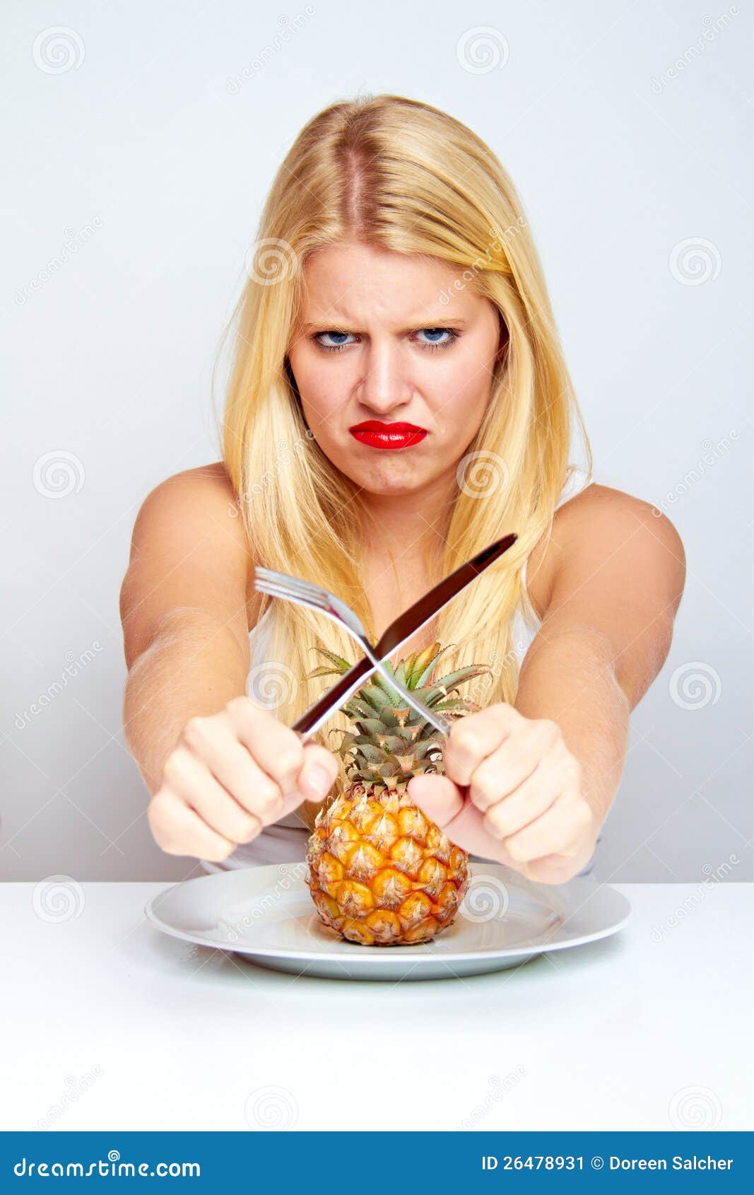 Strong Healthy Woman With Pineapple Stock Image Image 26478931