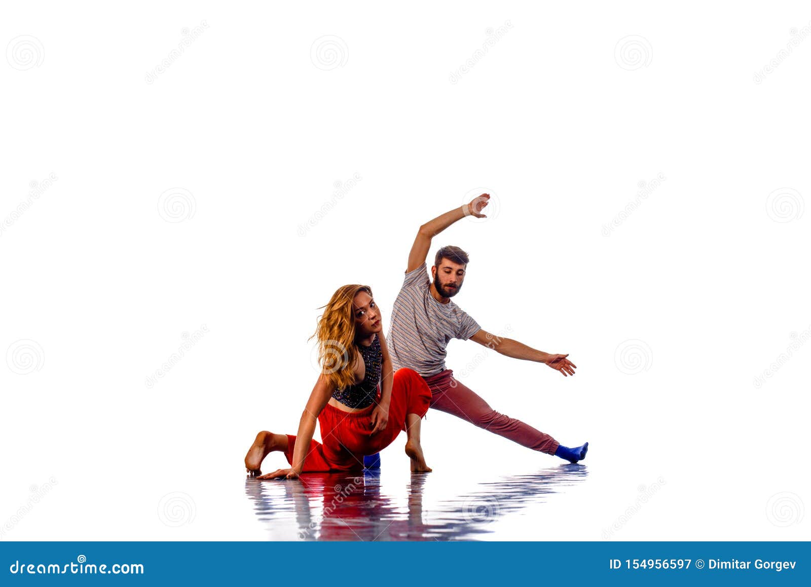 Strong Hip-hop Boy Dance with His Partner Stock Image - Image of