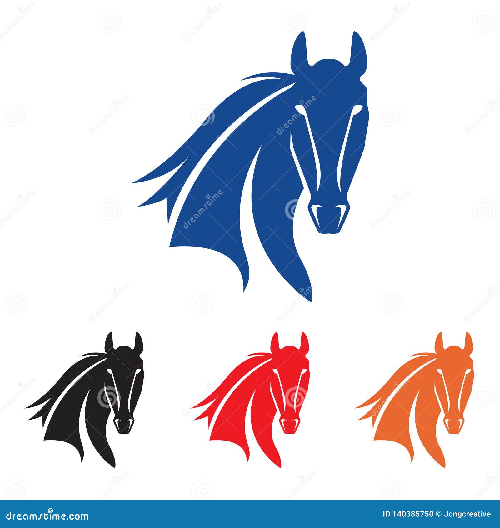 Strong Horse Head Simple Logo Symbol Template Stock Vector