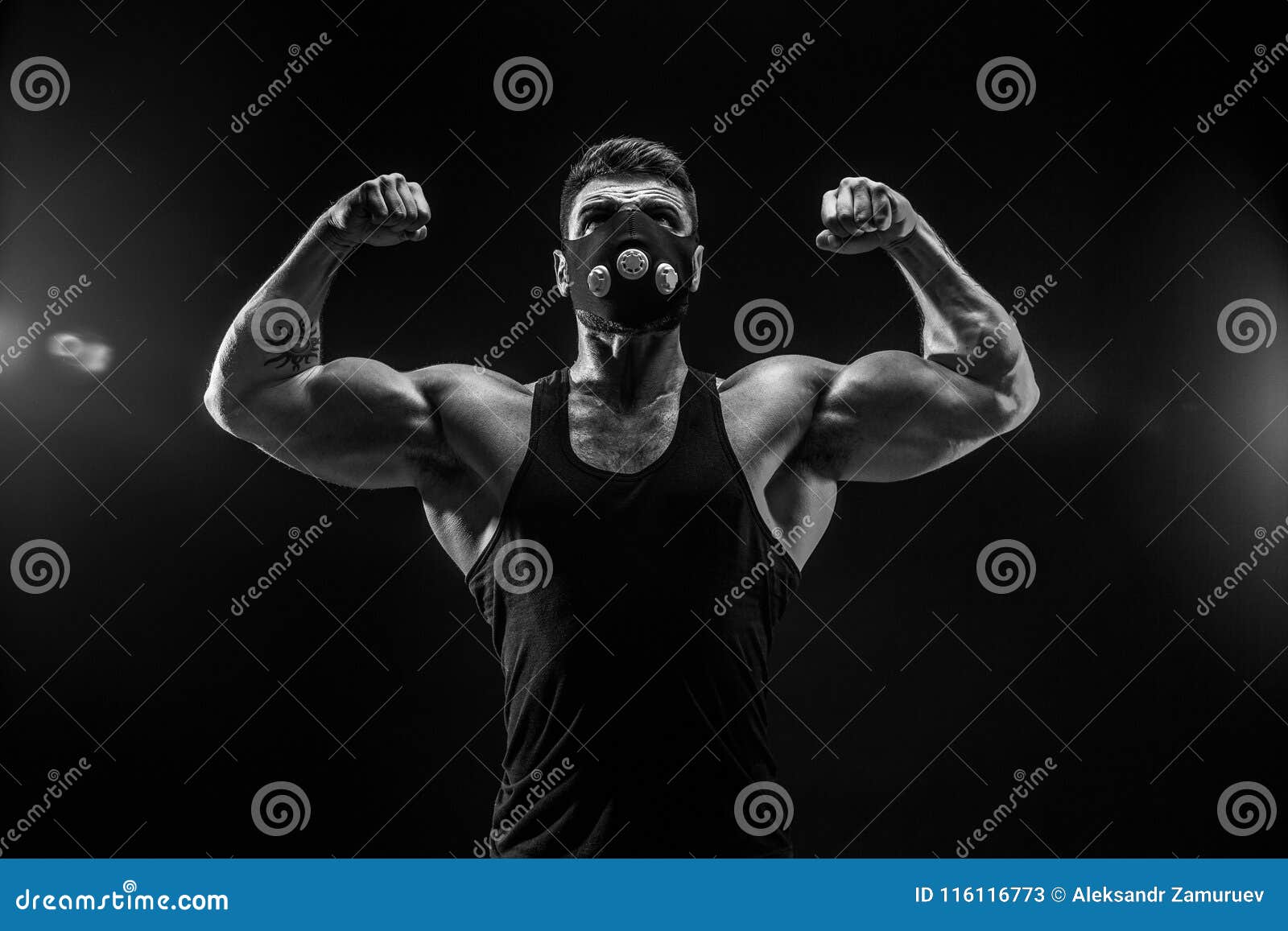 Strong Male Athlete in Training Mask Stock Image Image of female, beautiful 116116773