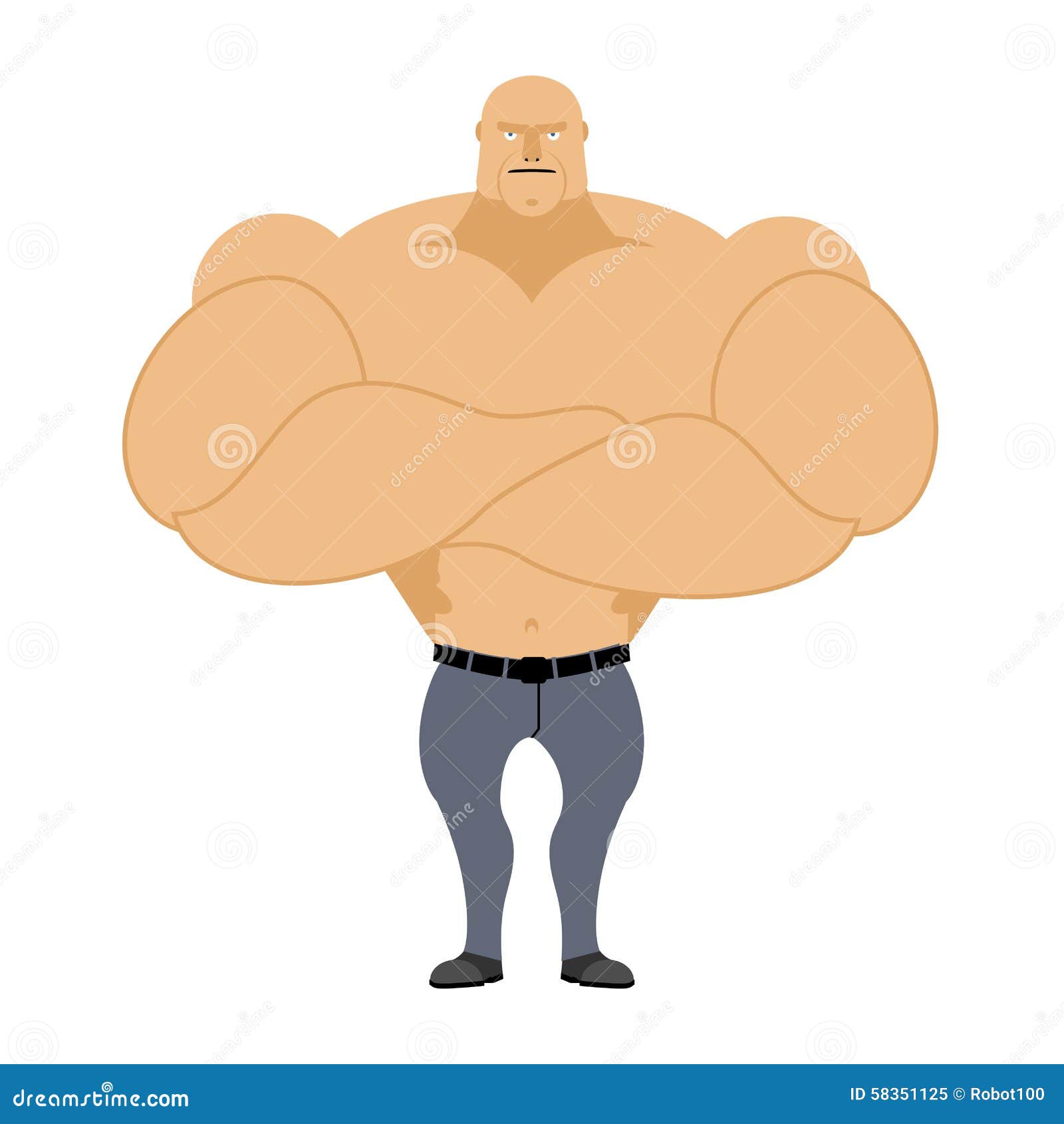 strong man body cartoon