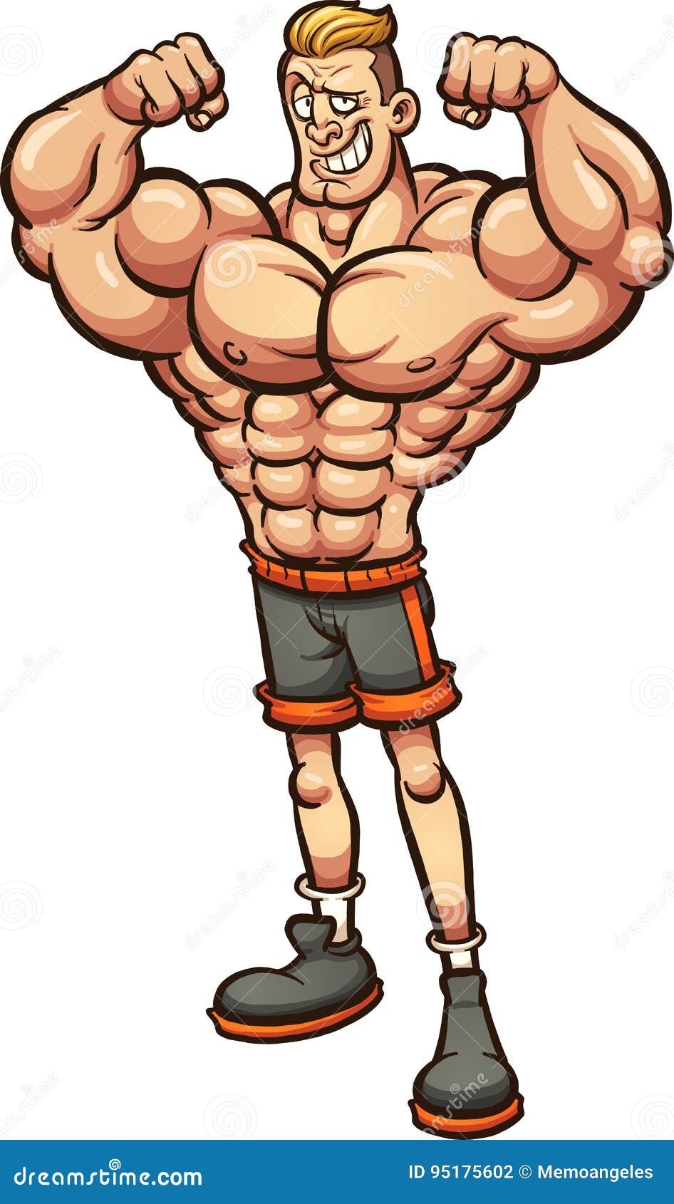 strong man body cartoon