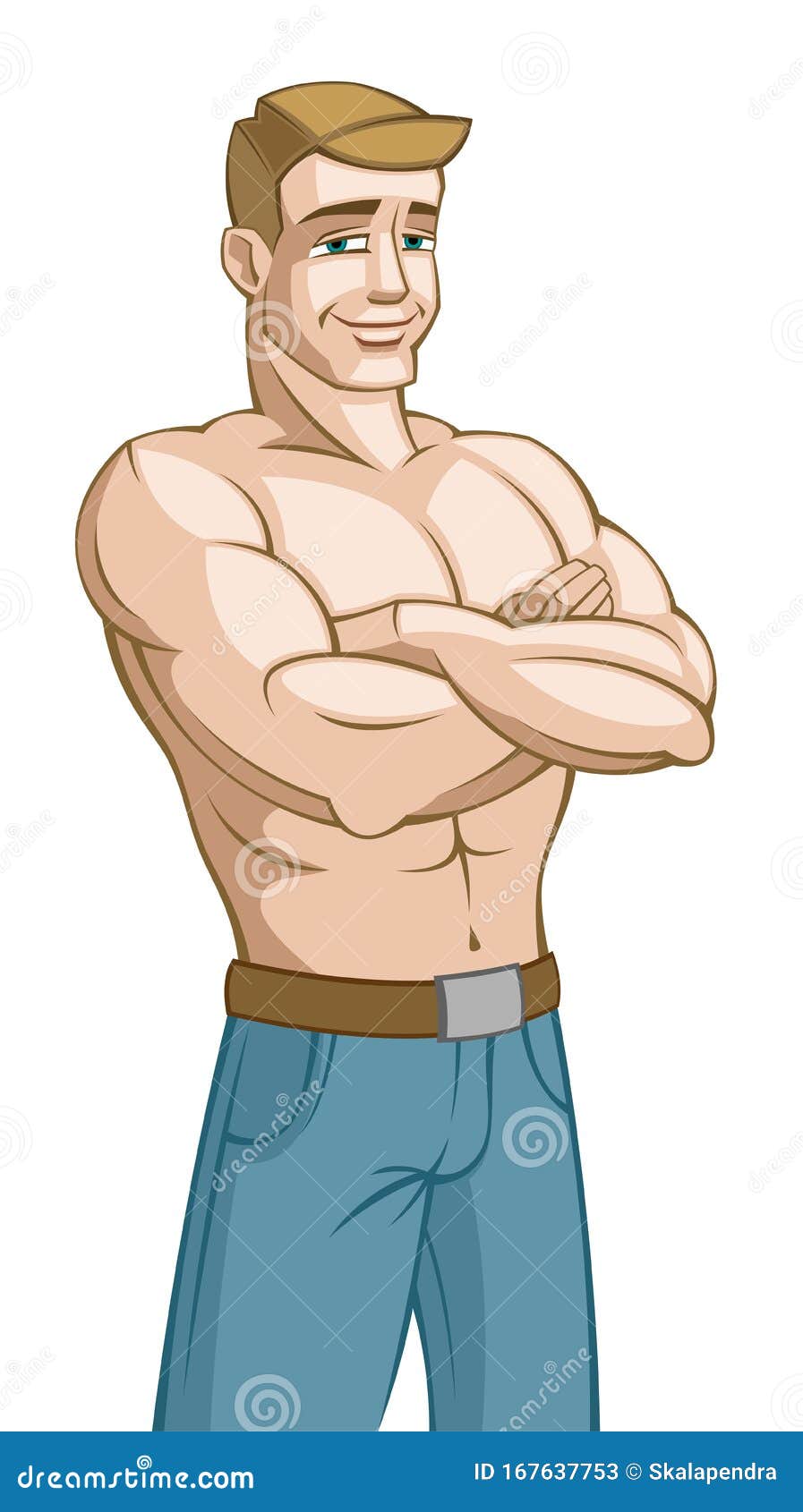 Strong man stock vector. Illustration of drawing, figure - 167637753