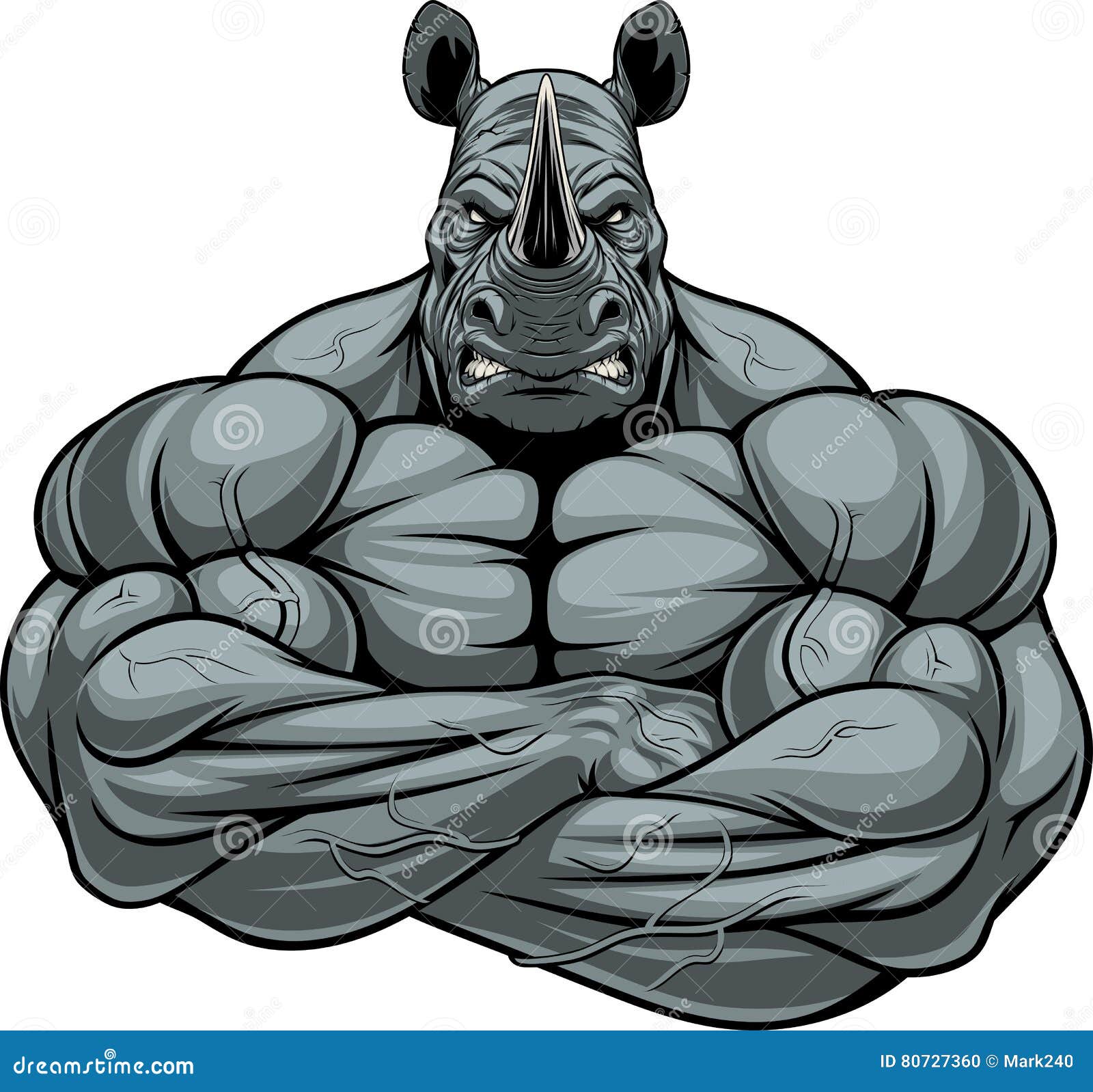 strong rhinoceros athlete