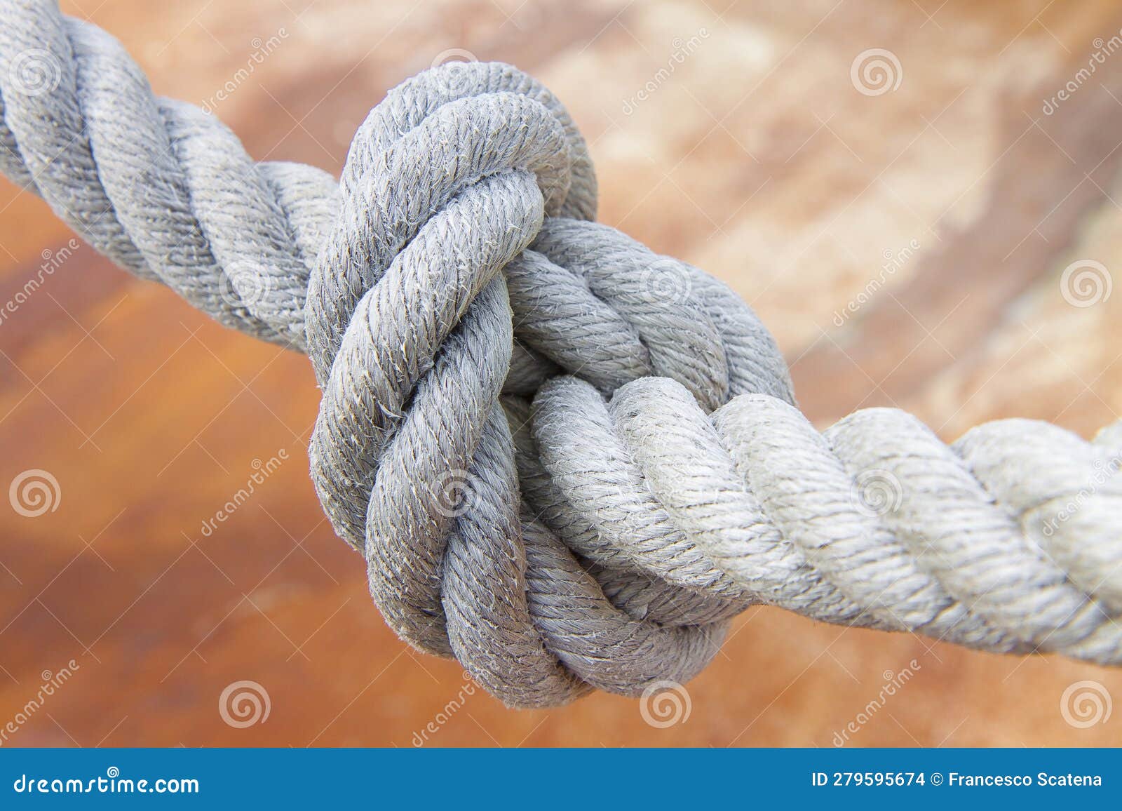 Strong Rope with Single Knot - Concept Image Stock Photo - Image of burl,  rope: 279595674