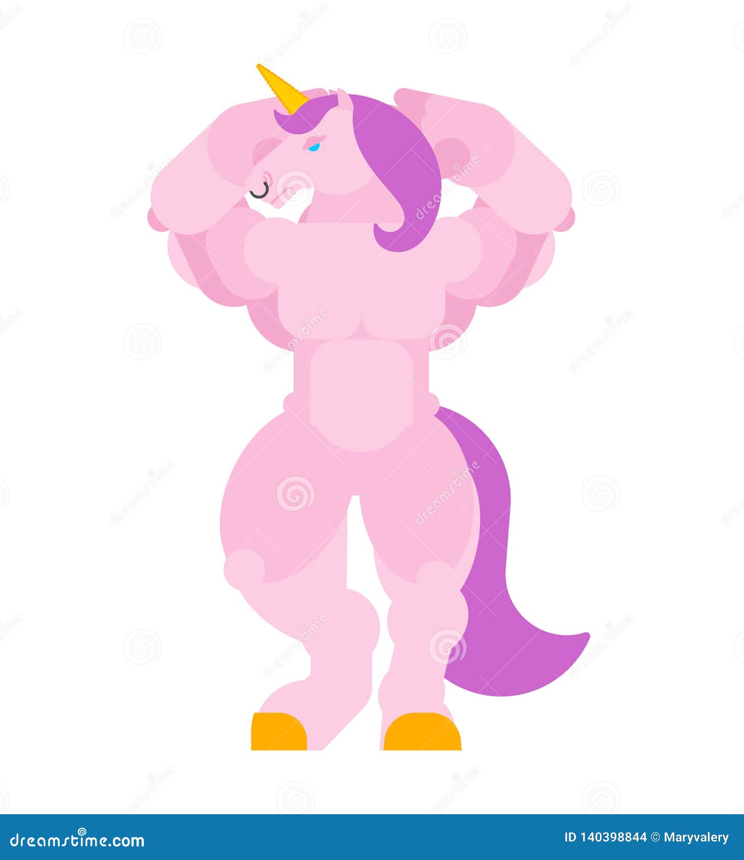 strong unicorn power. powerful magic horse. heavy steed. 